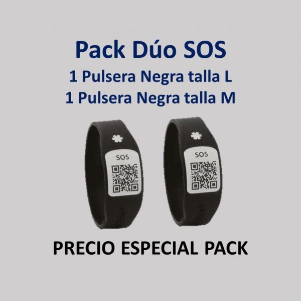 Pack promoción especial duo pareja pulsera sos emergencia