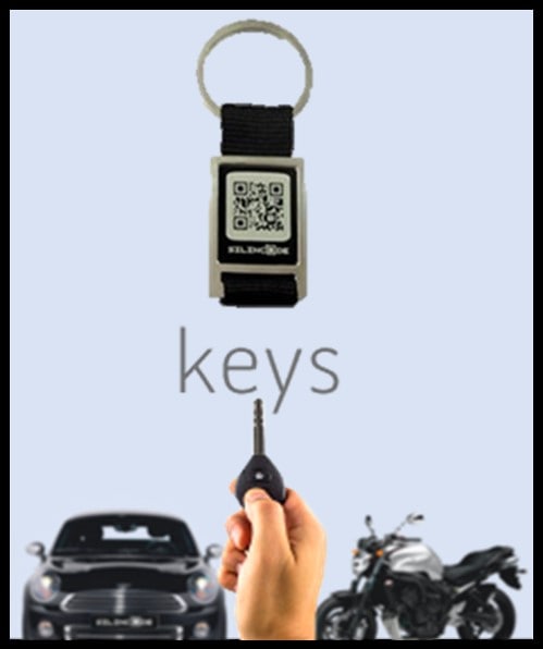 Keys Qr Llavero para LLave recuperarlar coche, motos y vehiculos