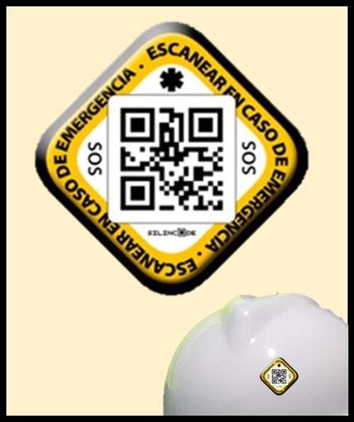 Stiker Adhesivo Qr SOS para Cascos